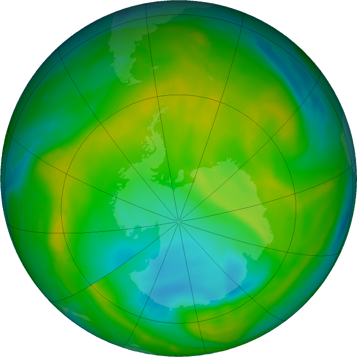 Antarctic ozone map for 24 November 2017